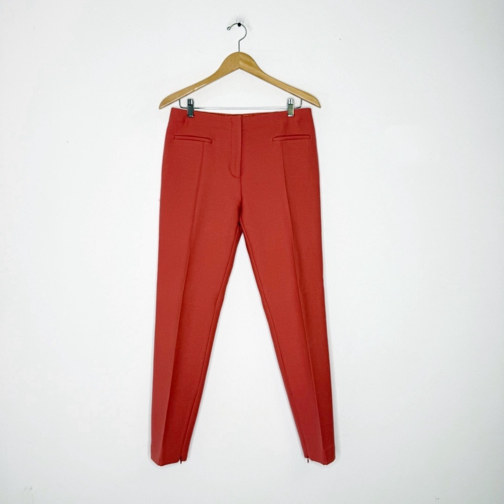 Tara Jarmon Virgin Wool Slim Pants Size 40 Rust Orange Size 8/10 Medium Designer